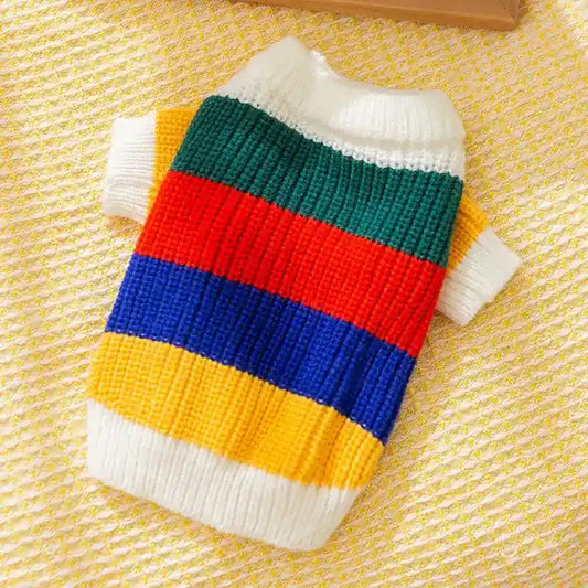 Maglione Patchwork a Strisce Colorate per Cani e Gatti by Dog Moda