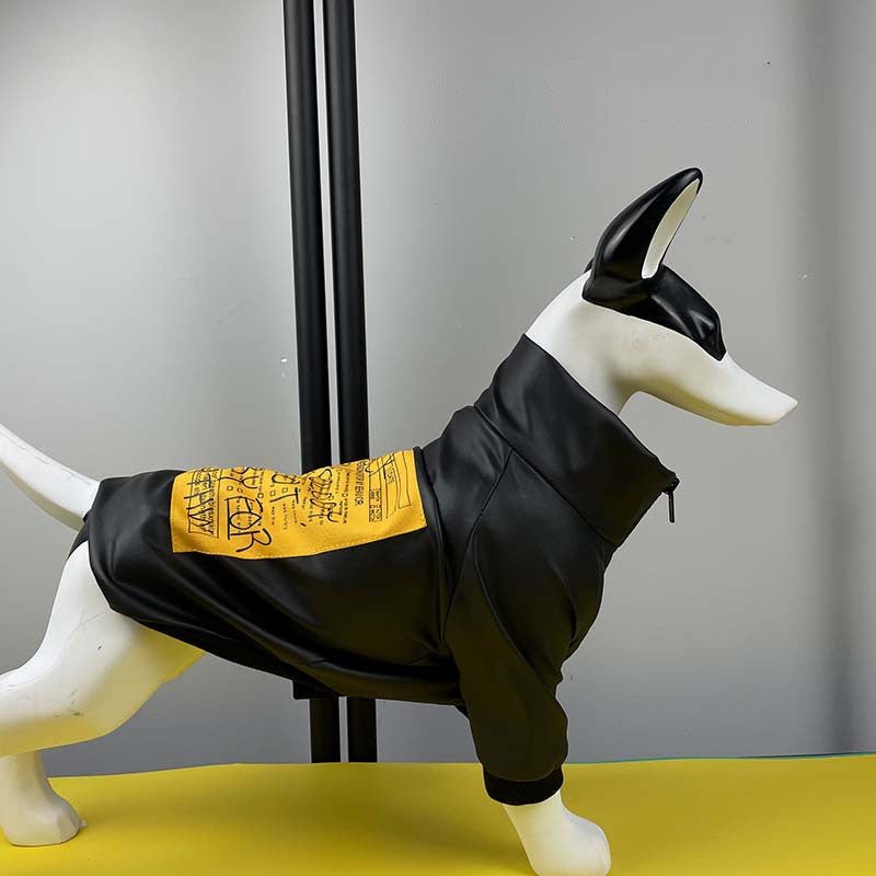 Giacca per Cani Nera con Stampa "F*CK" – Stile Ribelle e alla Moda - Dog Moda