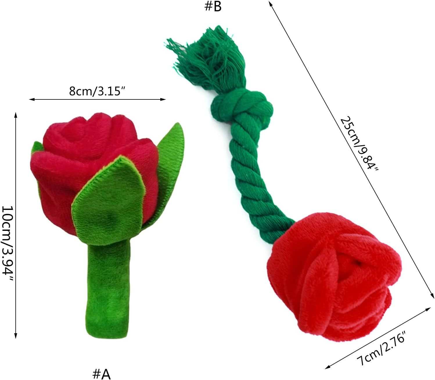 Giocattolo per Cani e Gatti in Peluche con Squeaker - Fiore Resistente con Catnip e Corda per Masticare - Dog Moda