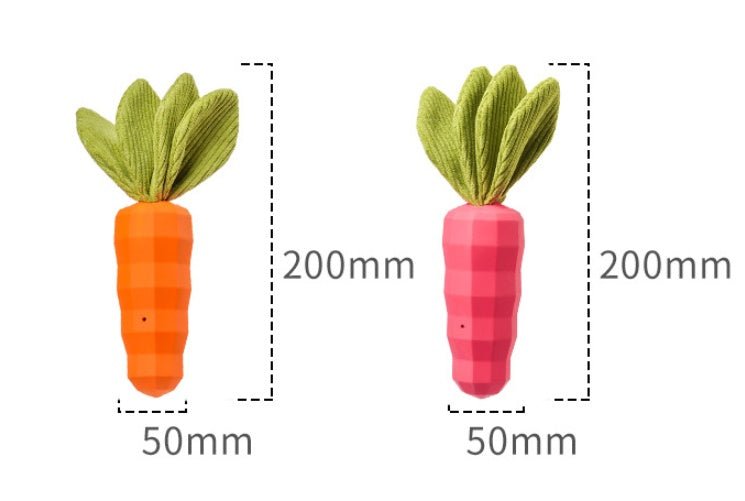 Gioco masticabile per cani carota con fischietto e ciuffo in tessuto - Dog Moda
