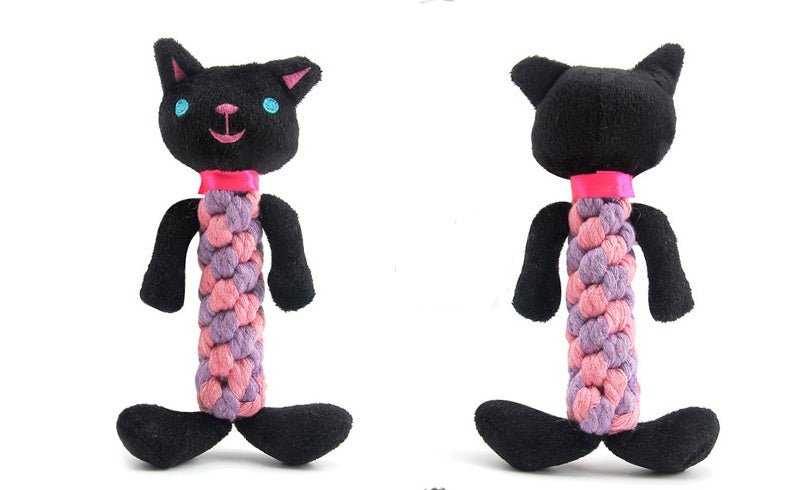 Gioco per Cani in Corda e Peluche con Sonaglio – Maiale, Orso, Panda e Altri - Dog Moda