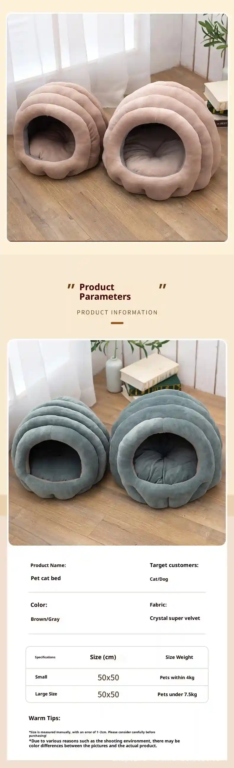 Enclosed Cat House - Removable Warm Design