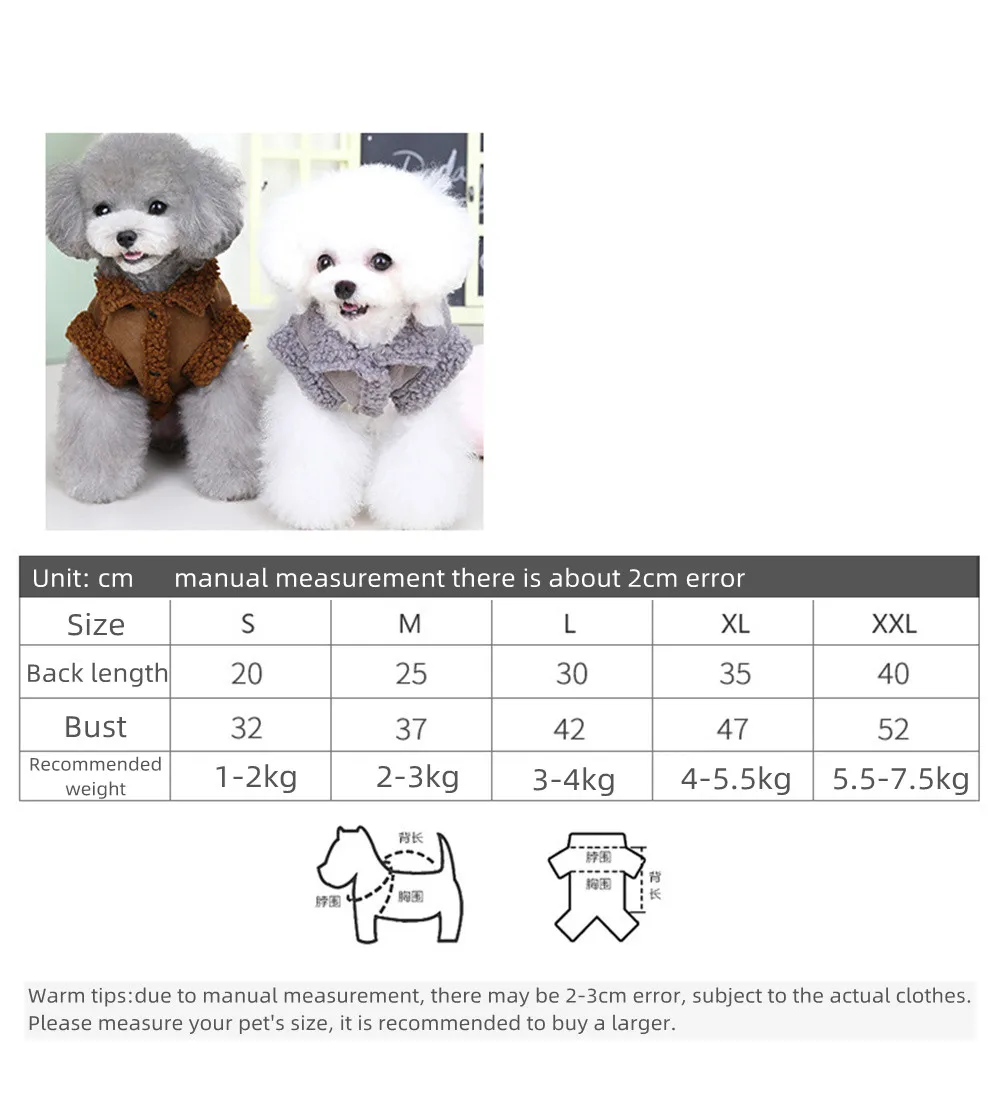 Abrigo de Piel Aterciopelada para Perros - Dadagou con Botones