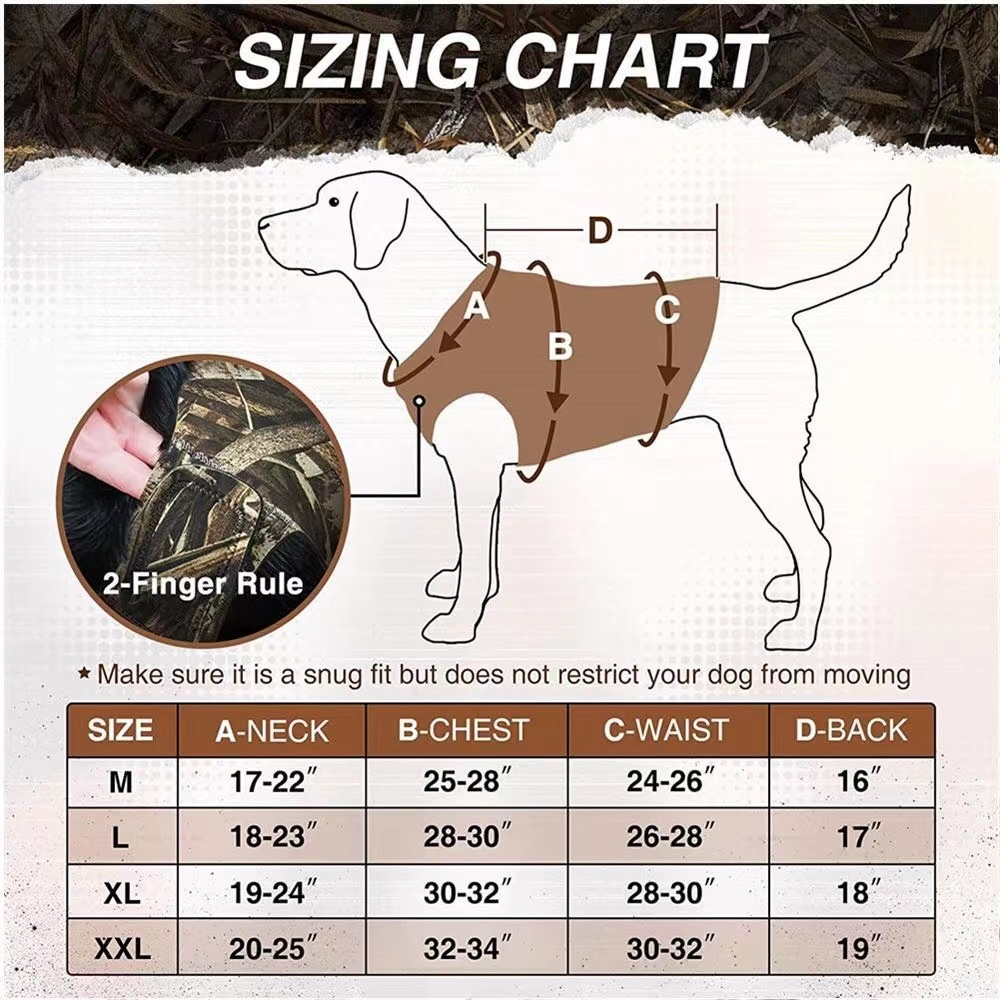 Chaleco para Perro Camuflaje Caza Outdoor Textura Hierbas