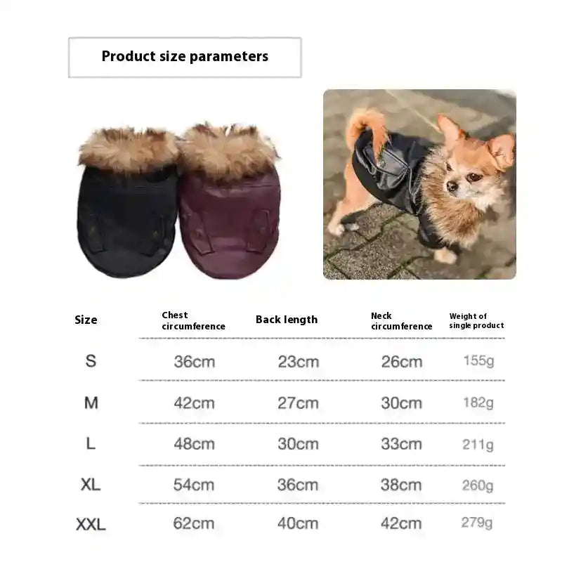 Abrigo de Invierno Impermeable para Perros con Pelaje