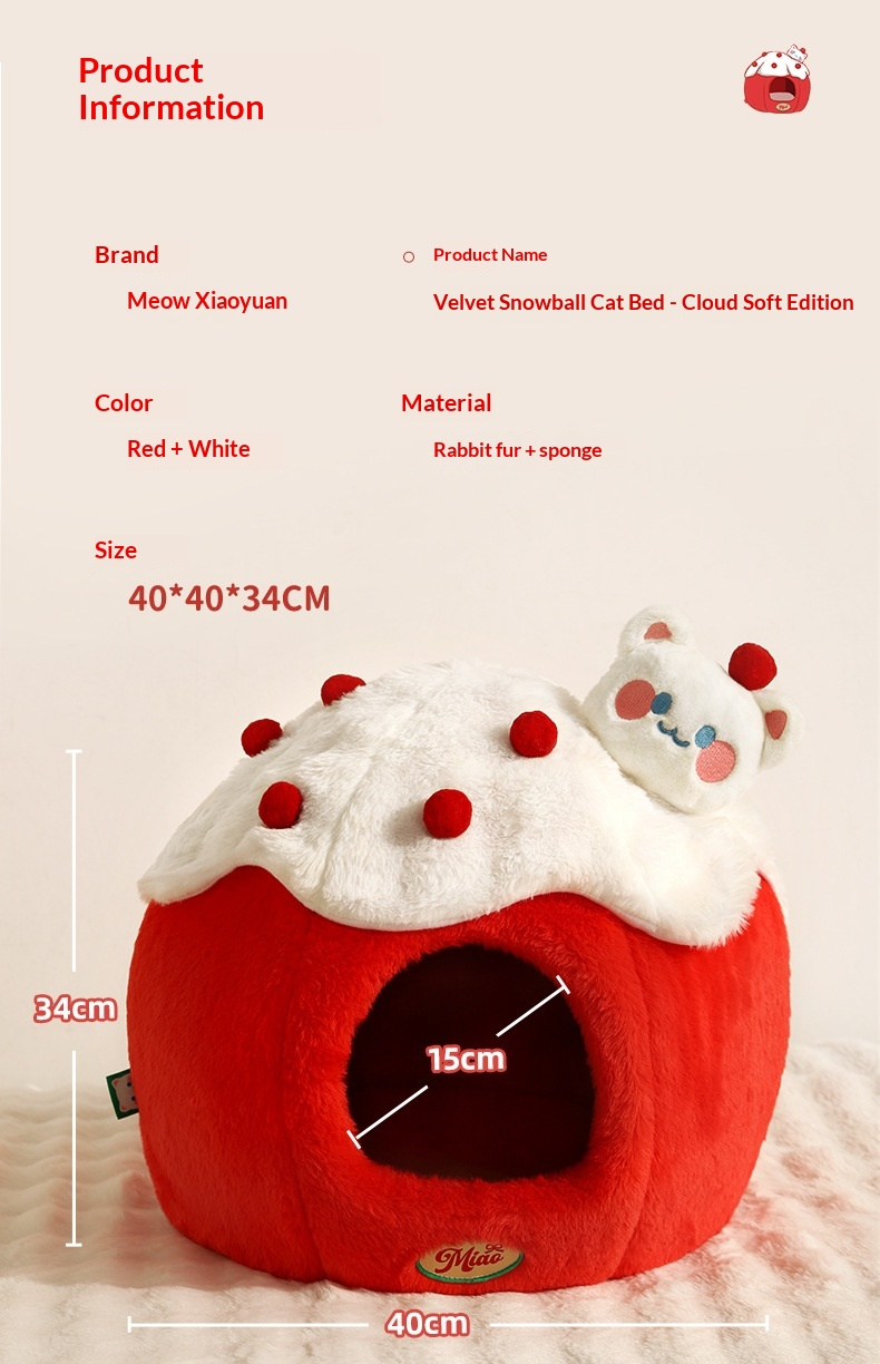 Cuccia chiusa per gatti con ingresso frontale e rivestimento caldo in peluche Dog Moda
