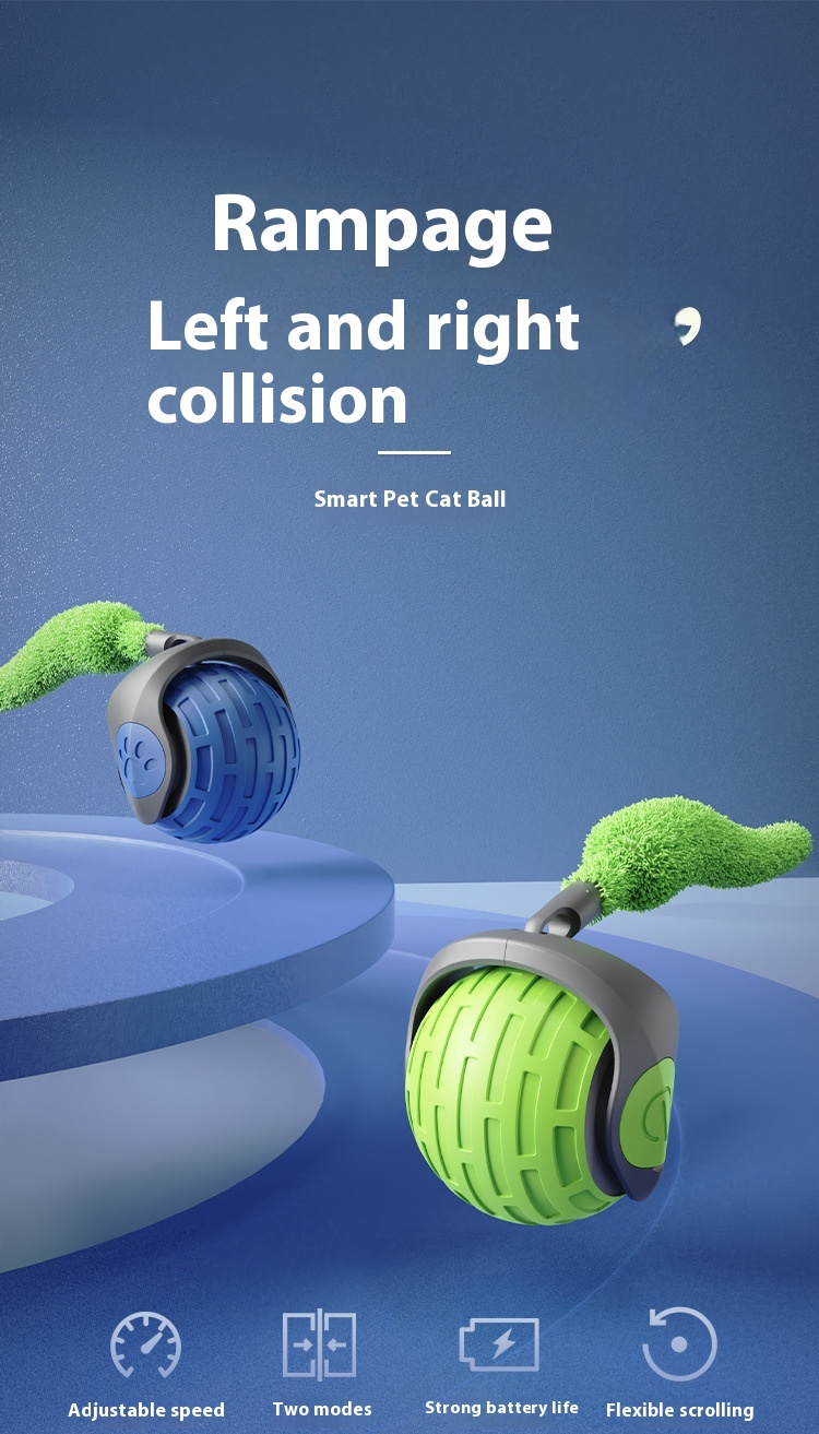 Palla interattiva elettrica per gatti blu con movimento automatico e gioco smart Dog Moda