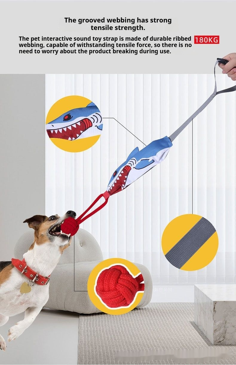 Gioco interattivo per cani con corda e pallina a nodo, modello squalo Dog Moda