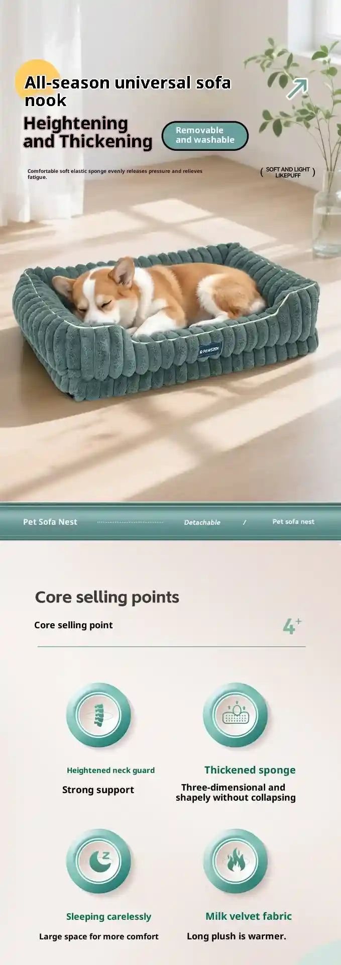 Cama Sofá Universal para Perros y Gatos - Terciopelo