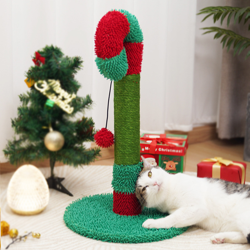 Tiragraffi natalizio verde e rosso per gatti con design a lecca-lecca Dog Moda