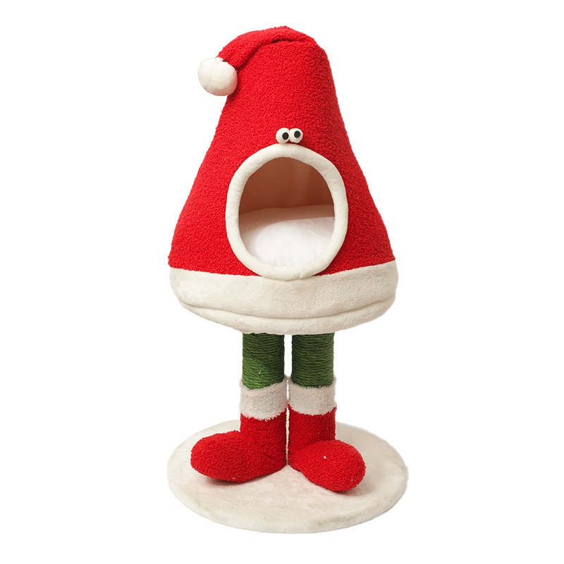 Cuccia natalizia per gatti a forma di cappello di Babbo Natale con cuscino Dog Moda