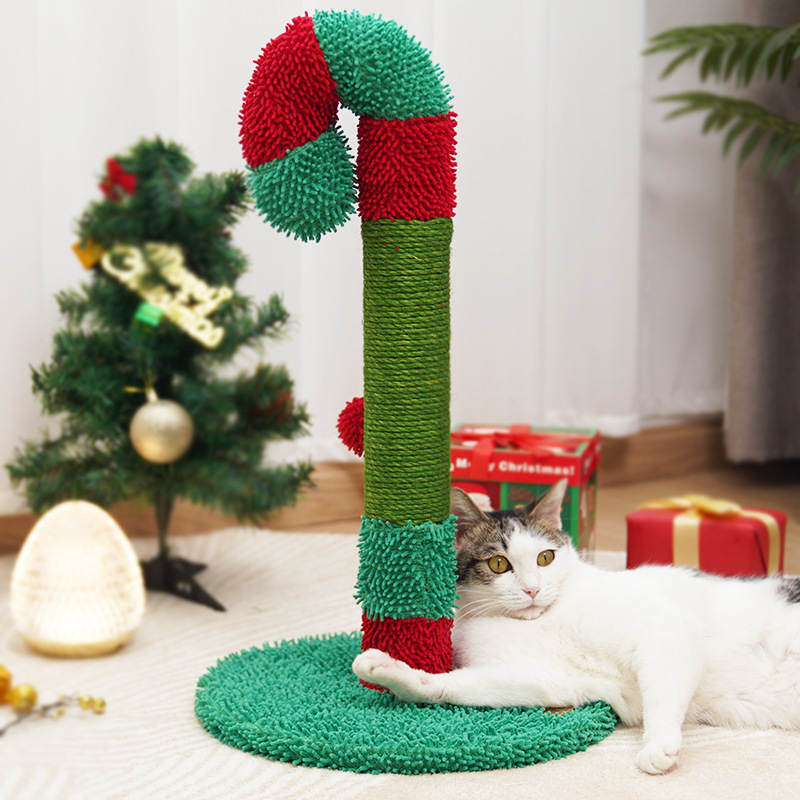 Tiragraffi per gatti con base rotonda, colonna sisal e pallina pendente Dog Moda