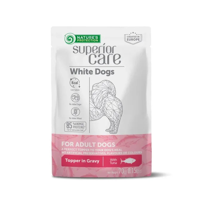 Cibo umido Nature's Protection al Tonno per cani a manto bianco